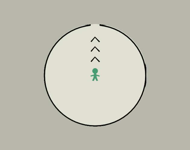 Player in a circular starting area.